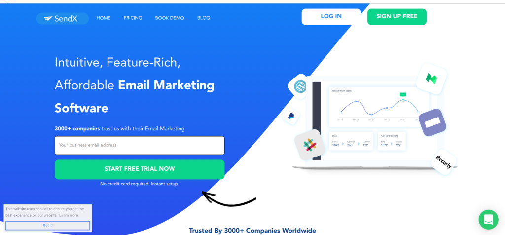 Sendx schermlayout